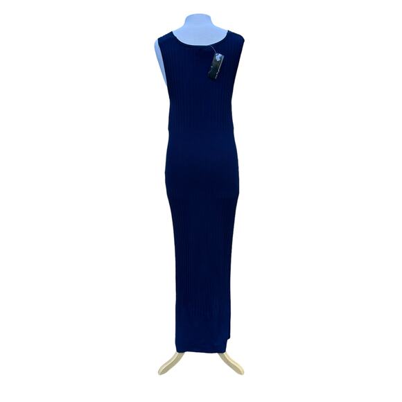 Shape FX Figure Flattering Seamless Fitted Navy Blue Maxi Sweater Dress Size XL - Picture 4 of 8